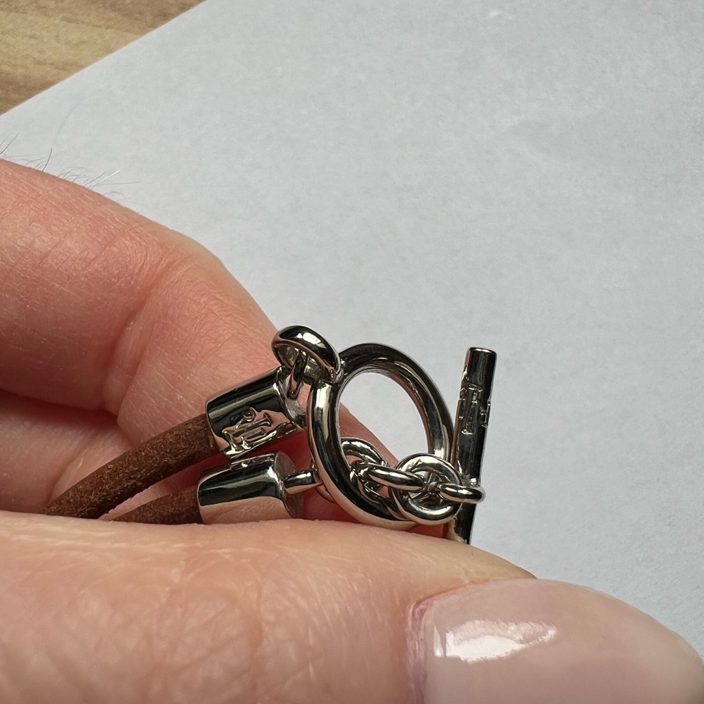 Ralph Lauren Toggle Necklace - Silver & Leather - Picture 8 of 10